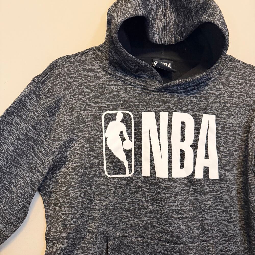 NBA Hoodie Boys Large 14-16 Heather Gray Basketball Sporty Pullover Sportswear - Picture 3 of 6